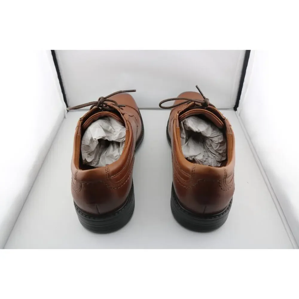 Clark's Dresslite Cap Oxford Dress Shoes Lightweight Tan Leather Men's Size 8.5W